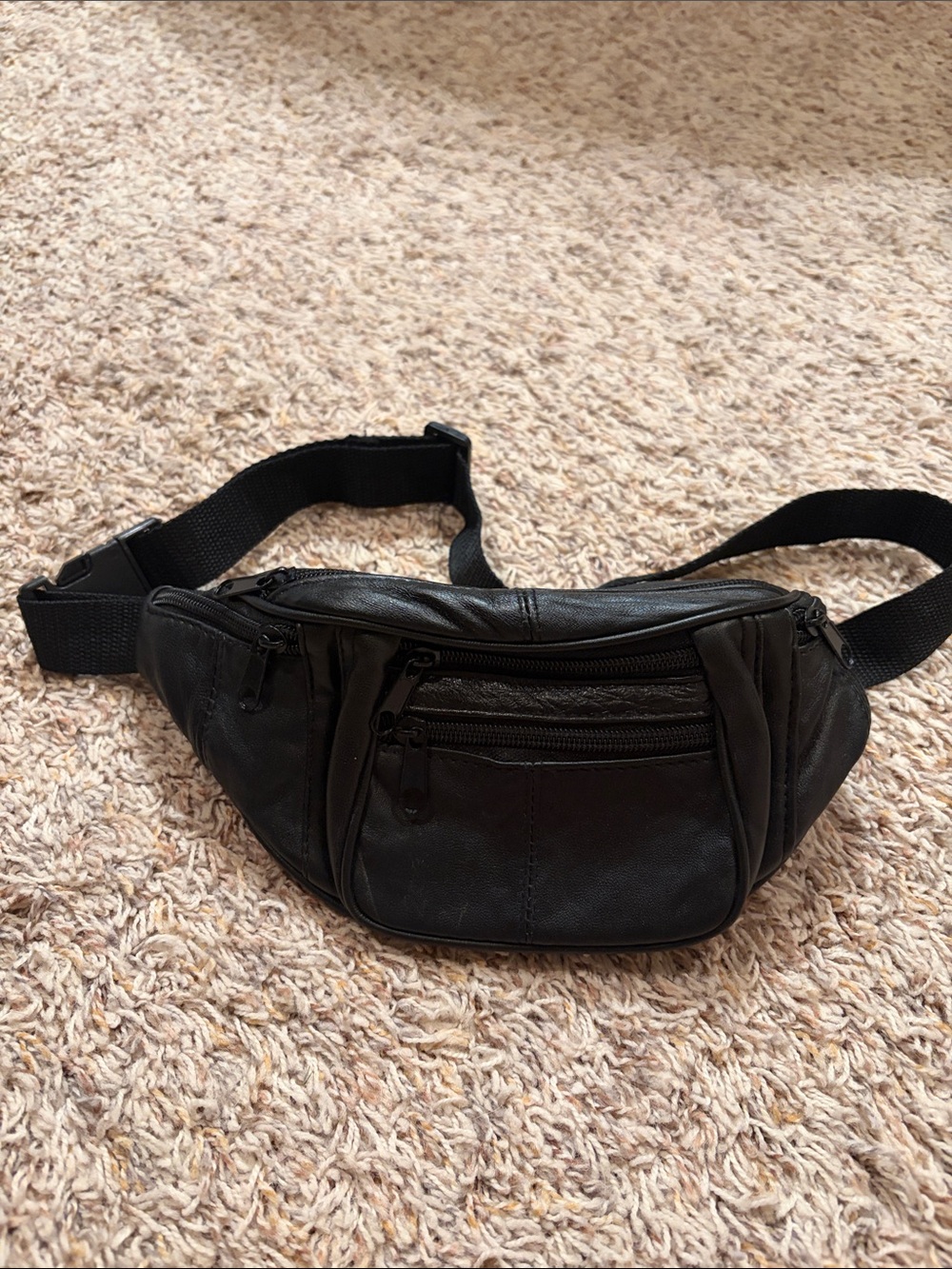 Compact Black Mini Waist Bag - Everyday Hands-Free Carry